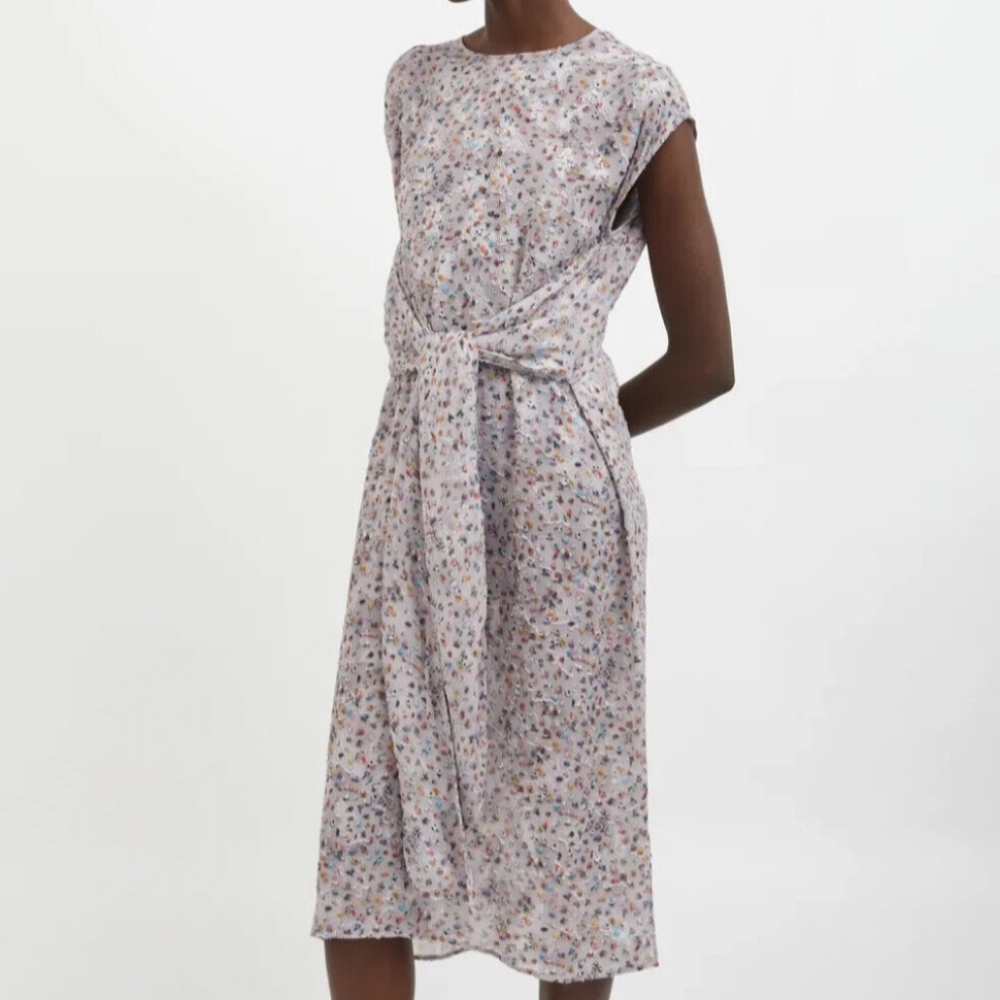 Acne Studuos Tie Front Capped Sleeve Dress Size 32